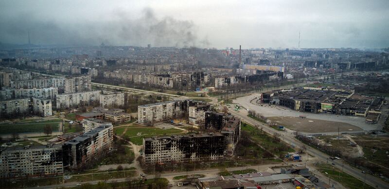 Mariupol in Ukraine. Russian troops on April 12 intensified their campaign to take the port city, part of an anticipated massive onslaught across eastern Ukraine. AFP