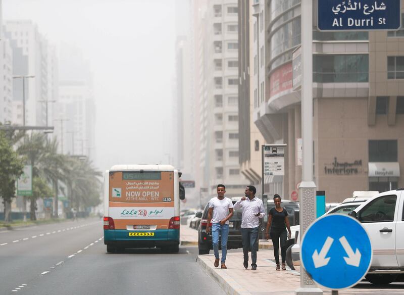 Abu Dhabi, U.A.E., July 6, 2018.
Abu Dhabi hazy weather shot from downtown AUH.
Victor Besa / The National
Section:  NA
For:  weather images for Olive Obina