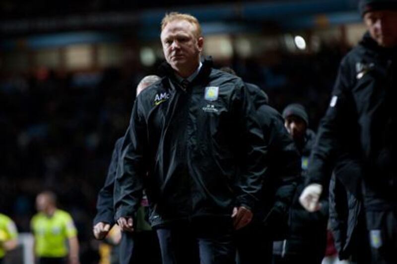 BIRMINGHAM, ENGLAND - DECEMBER 3: Alex McLeish manager of Aston Villa during the Barclays Premier League match between Aston Villa and Manchester United at Villa Park on December 3, 2011 in Birmingham, England. (Photo by Neville Williams/Aston Villa FC via Getty Images)