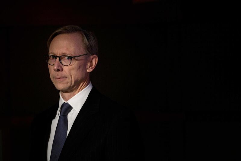 US Special Representative for Iran, Brian Hook, looks on during a briefing at the US Department of State January 17, 2020, in Washington, DC. / AFP / Brendan Smialowski
