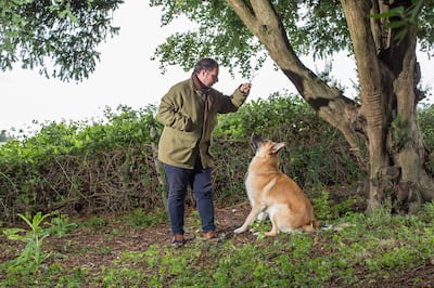 When not at work, Najjar likes to walk in the peace and quiet with his German shepherd, Troy. Photo: Rob Greig