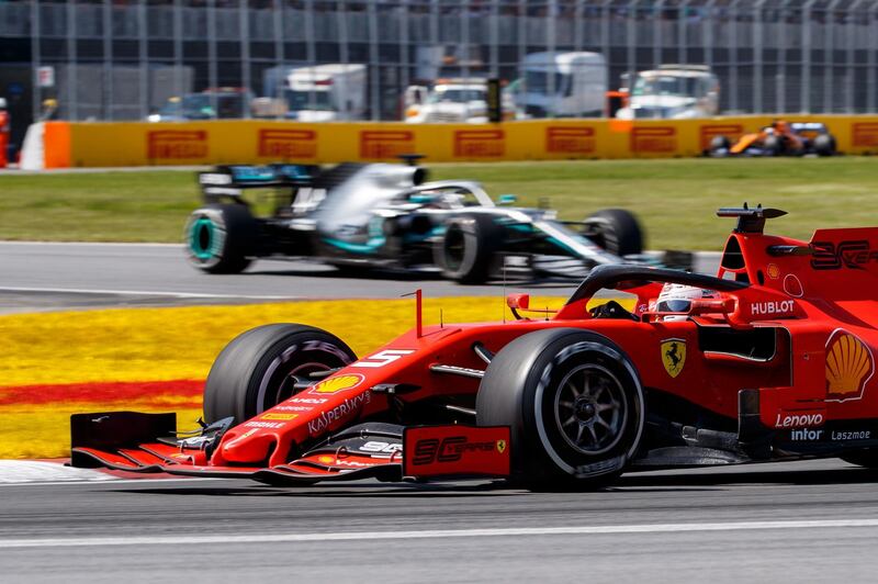 Vettel never trailed Hamilton throughout the race in Montreal. EPA