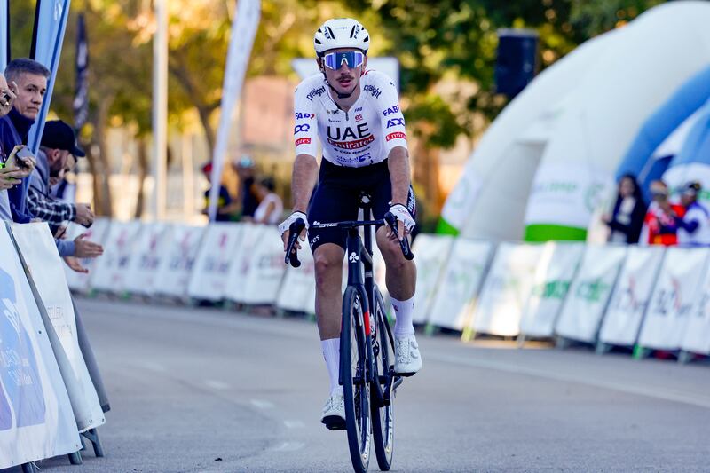 Brandon McNulty during the race in Valencia. Sprint Cycling Agency