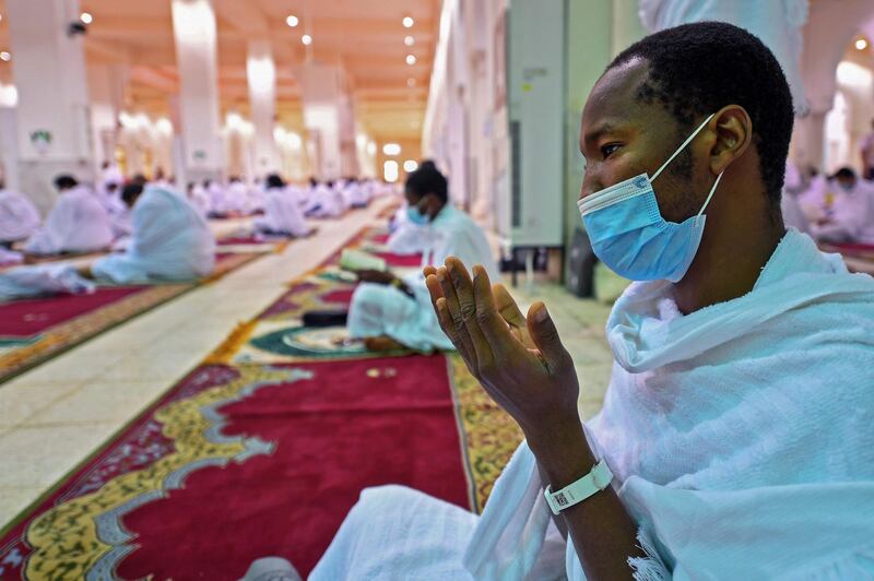 Muslim pilgrims attend prayers at Namira Mosque on Arafat Day last year, the climax of the Hajj pilgrimage in Makkah.