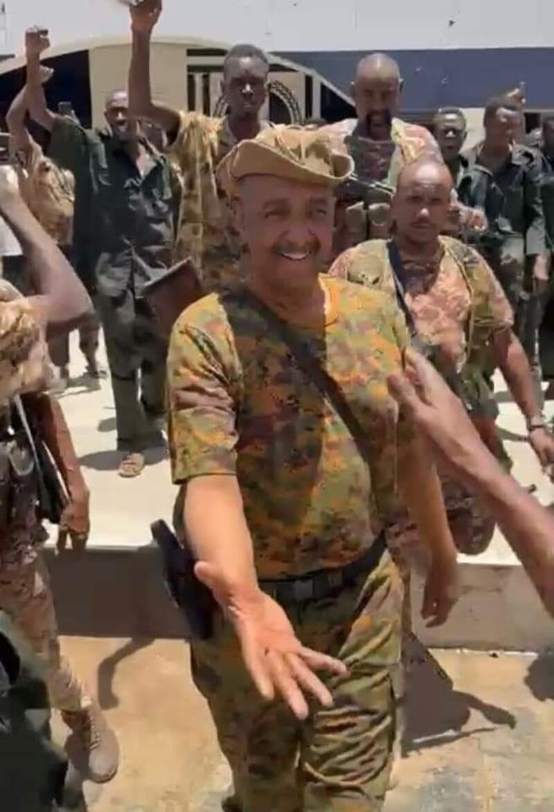 General Abdel Fattah Al Burhan made his second public appearance since the conflict began. Photo: Sudanese Armed Forces