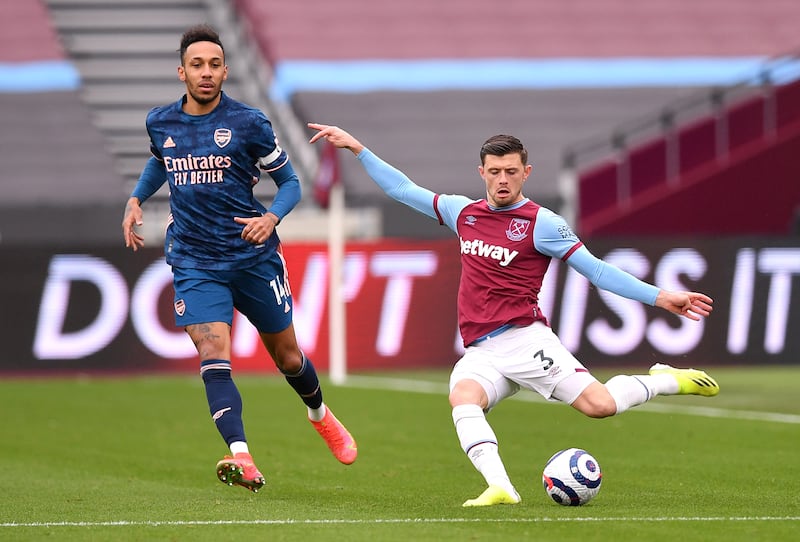 =9) Aaron Cresswell (West Ham United) eight assists in 36 games. Getty