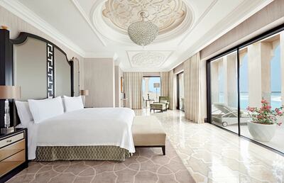Rooms and suites at Waldorf Astoria Ras Al Khaimah have been inspired by Arabian palaces and offer a truly luxurious getaway. Photo: Hilton