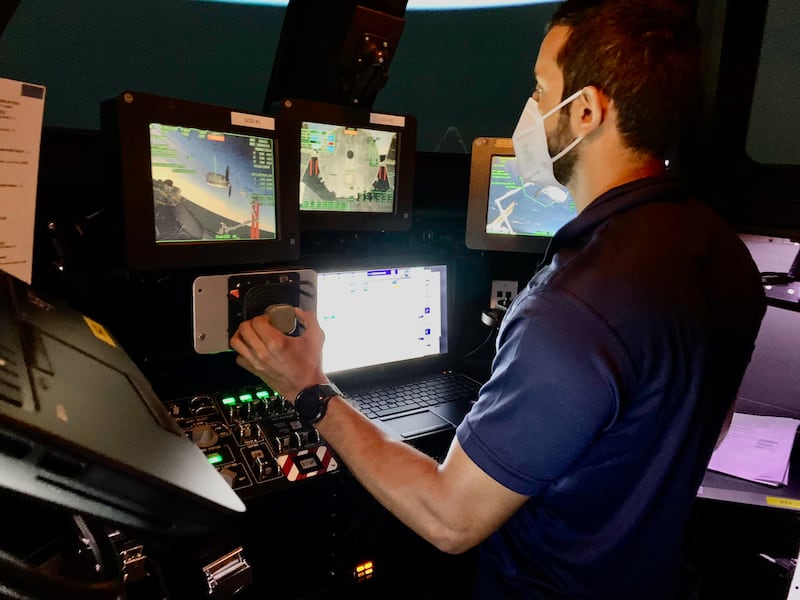 Dr Al Neyadi learning how to operate the Canadarm2 robotic arm on the International Space Station. Photo: Dr Al Neyadi Twitter