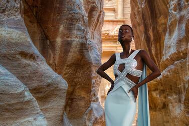 For autumn winter 2020 huate couture, Raplh & russo sent it's avatar to Petra in Jordan. Courtesy Ralph & Russo
