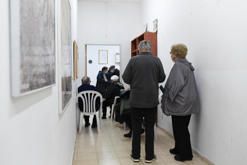 Israel's Magen David Adom emergency services set up their temporary clinic in a room which doubles as a bomb shelter. In Pisgat Ze'ev, an Israeli settlement in occupied East Jerusalem.