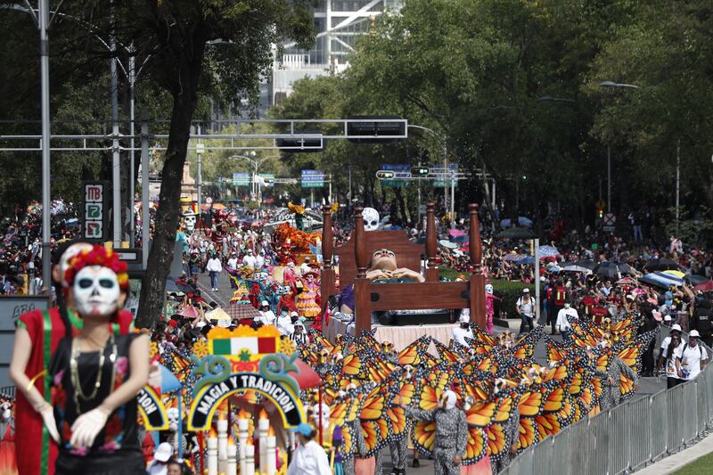 A parade to commemorate the Day of the Dead was held in Mexico City. EPA