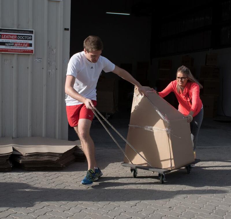 Various scenes from previous Rush-a-Way races include participants packing a chair. Courtesy of Rush-a-Way