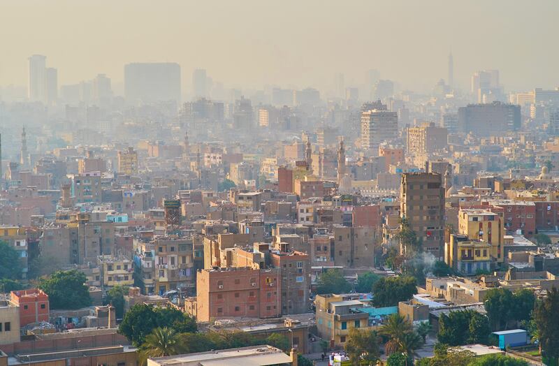 Old Cairo from the Saladin Citadel, overlooking Al-Darb al-Ahmar – one of the poorest neighbourhoods in city. Alamy