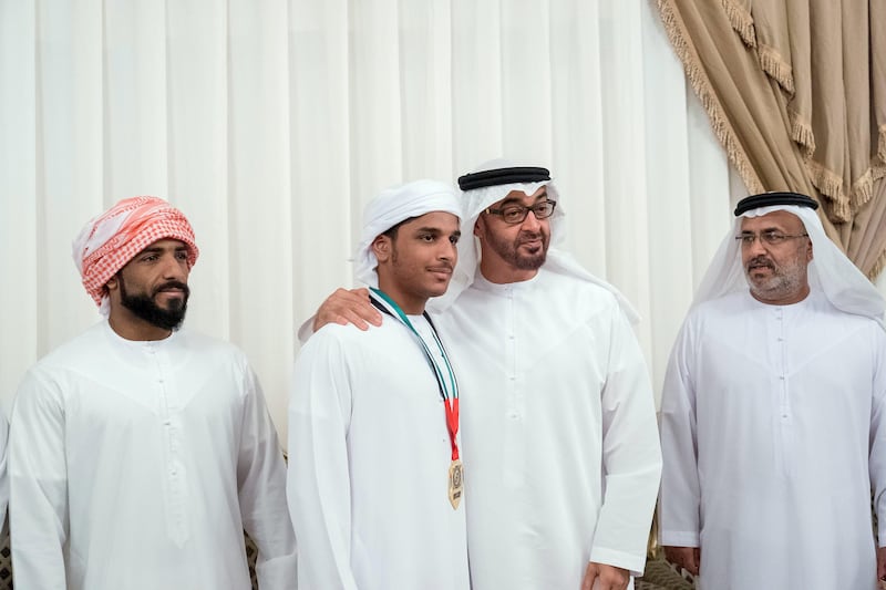 ABU DHABI, UNITED ARAB EMIRATES -November 04, 2017: HH Sheikh Mohamed bin Zayed Al Nahyan Crown Prince of Abu Dhabi Deputy Supreme Commander of the UAE Armed Forces (2nd R), offers condolences to the family of martyr Abdullah Ahmed Al Hosani, who passed away while serving the UAE Armed Forces in Yemen.

( Rashed Al Mansoori / Crown Prince Court - Abu Dhabi )
---