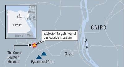 The location of the blast near Giza in Egypt.
