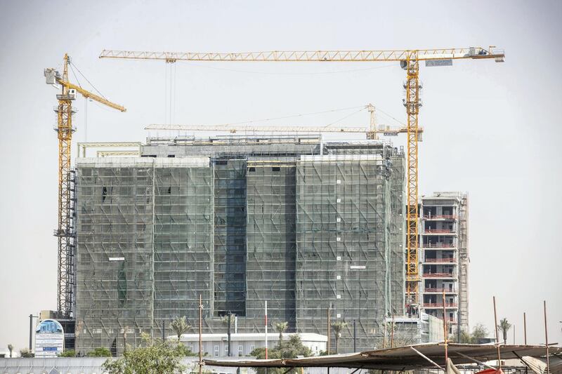 DUBAI, UNITED ARAB EMIRATES. 24 JUNE 2020. STOCK IMAGE. Ongoing construction work in the new Emaar development Dubai Hills. (Photo: Antonie Robertson/The National) Journalist: None. Section: National.