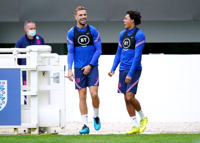 England's Jordan Henderson and Trent Alexander-Arnold.