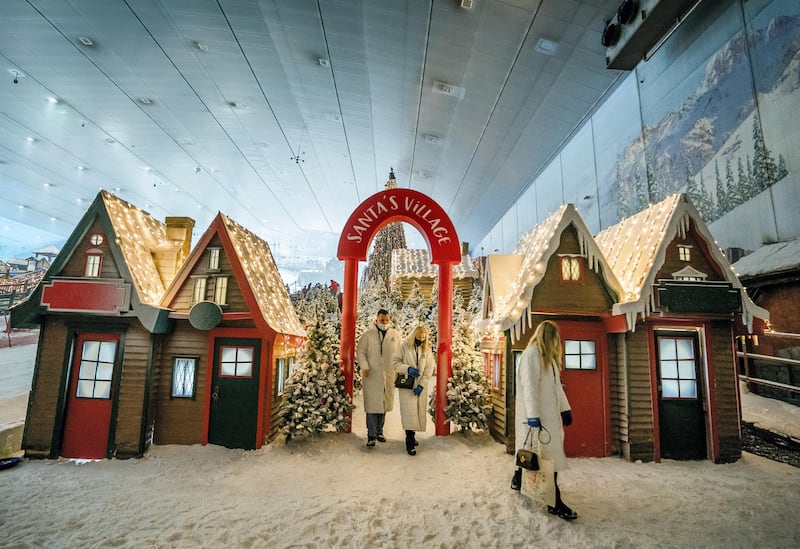 Visitors at the Winter Wonderland Festive Market at Mall of the Emirates in Dubai. courtesy: Ski Dubai