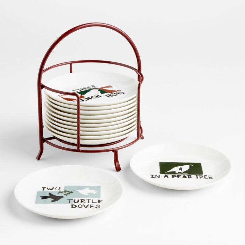 12 Days of Christmas plates, Dh179 for set of 12, Crate & Barrel. Photo: Crate & Barrel