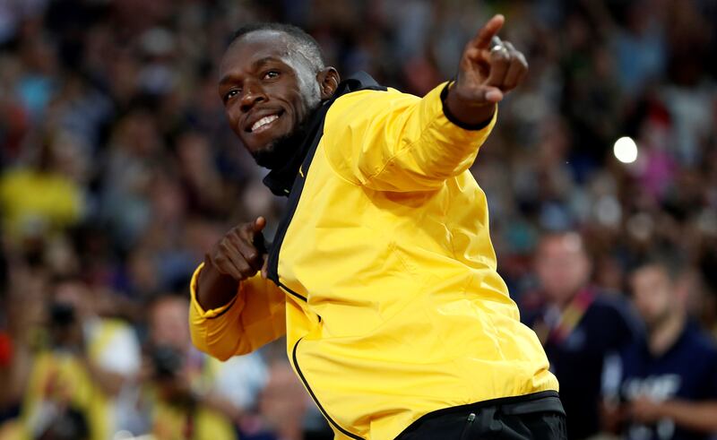 Athletics - World Athletics Championships – Usain Bolt's farewell ceremony – London Stadium, London, Britain – August 13, 2017 – Usain Bolt of Jamaica gestures. REUTERS/Phil Noble     TPX IMAGES OF THE DAY