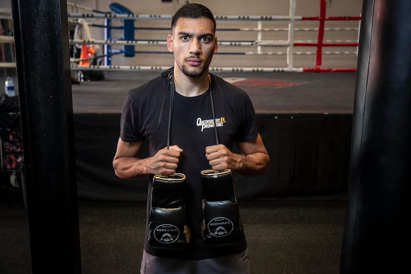 Hamzah Sheeraz has been training at the Real Boxing Only Gym, ahead of his next fight. Antonie Robertson / The National
