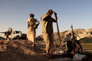 Yemeni government fighters on the front lines during fighting against Houthi fighters in Marib. Reuters