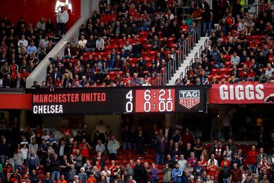 The scoreboard displays the final 4-0 scoreline after the Premier League match at Old Trafford, Manchester. PRESS ASSOCIATION Photo. Picture date: Sunday August 11, 2019. See PA story SOCCER Man Utd. Photo credit should read: Martin Rickett/PA Wire. RESTRICTIONS: EDITORIAL USE ONLY No use with unauthorised audio, video, data, fixture lists, club/league logos or "live" services. Online in-match use limited to 120 images, no video emulation. No use in betting, games or single club/league/player publications.