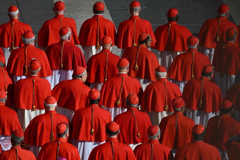 Roman Catholic cardinals attend a consistory to create 21 new cardinals from around the world, at the Vatican's St Peter's square. AFP
