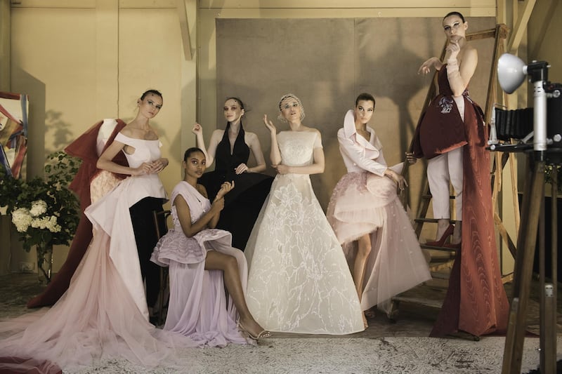 Backstage at the Azzi & Osta Haute Couture Week autumn / winter 2019-20 presentation. Getty Images