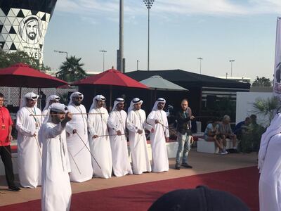 Traditional Emirati dance at the Fanzone. Charles Capel / The National