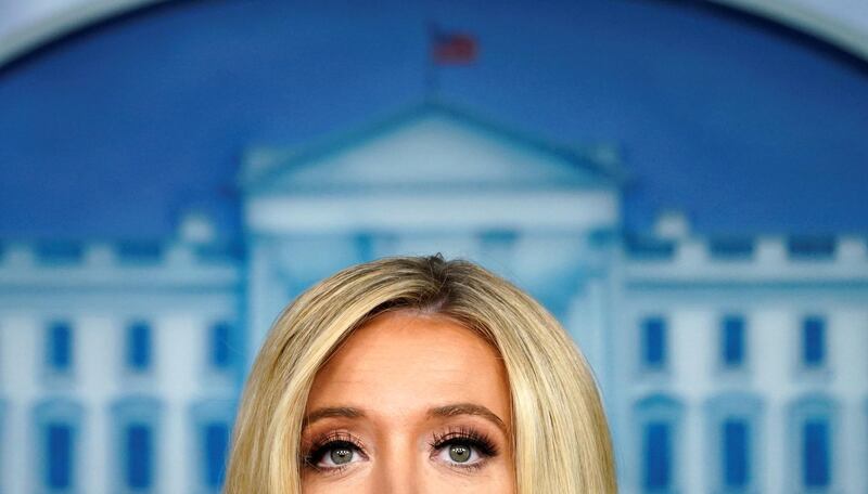 White House Press Secretary Kayleigh McEnany holds a press briefing at the White House in Washington, US. Reuters
