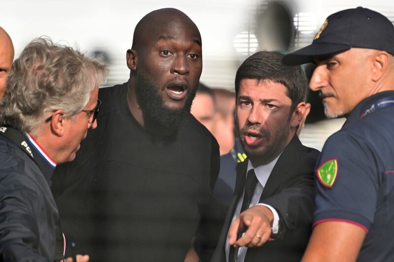 Romelu Lukaku arrives in Rome after completing his loan move from Chelsea to AS Roma. AP
