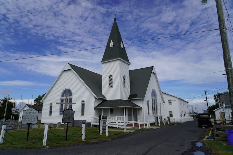 Swain Memorial United Methodist Church, one of two churches on the island. Religion plays a major role in people's lives here. 