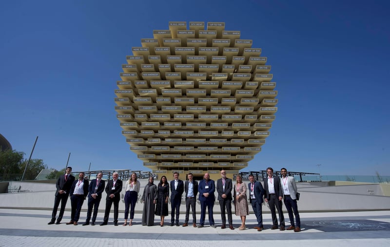 Scottish space industry delegates and speakers outside of the UK pavilion at Expo 2020 Dubai in October this year, where they launched Scotland's new space strategy. Photo: Scottish Development International