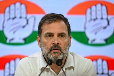 India's Congress party leader Rahul Gandhi addresses a press conference in New Delhi. AFP