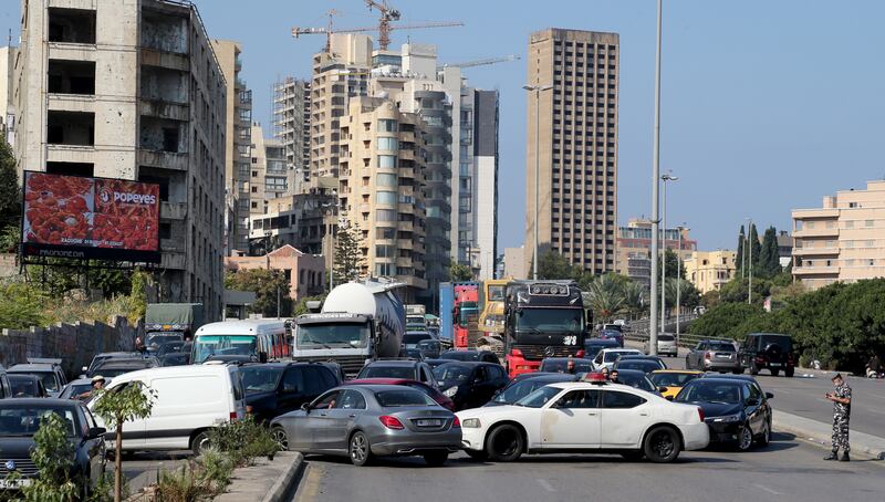 Heavy traffic in Lebanon's capital city of Beirut. EPA
