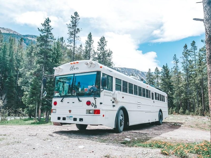 The McVays spent 12 months transforming the bus into their dream home on wheels. Courtesy Tawny McVay