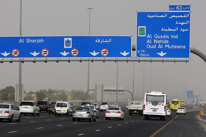 The speed limit on Mohammed bin Zayed Road will be reduced from 120kph to 110kph. Satish Kumar / The National