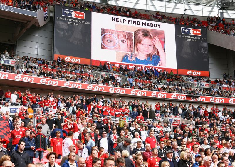 An appeal is displayed on the scoreboard at the FA Cup Final at Wembley Stadium in May 2007. 