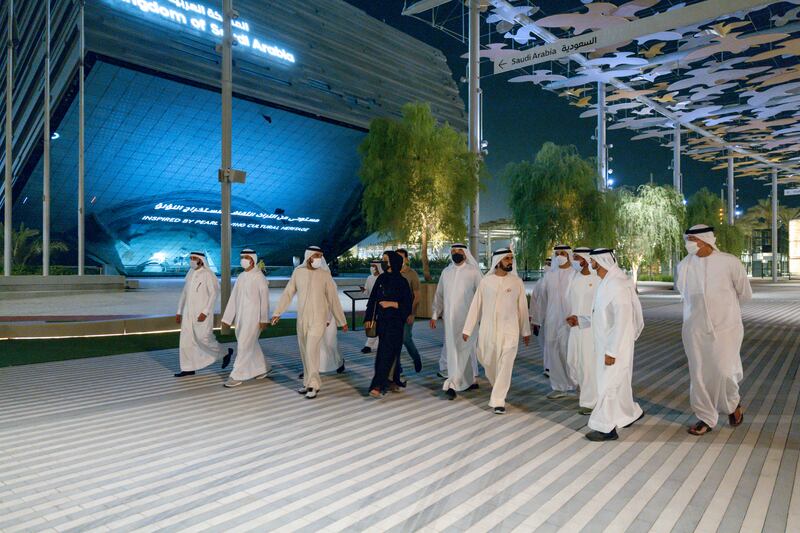 The tour of the Expo 2020 Dubai site included landmarks such as the Garden in the Sky.