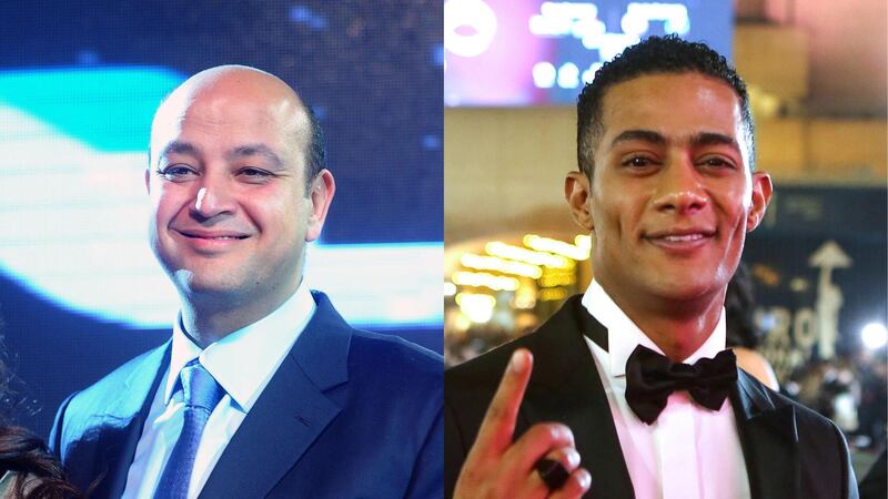 Amr Adib and Mohamed Ramadan. EPA