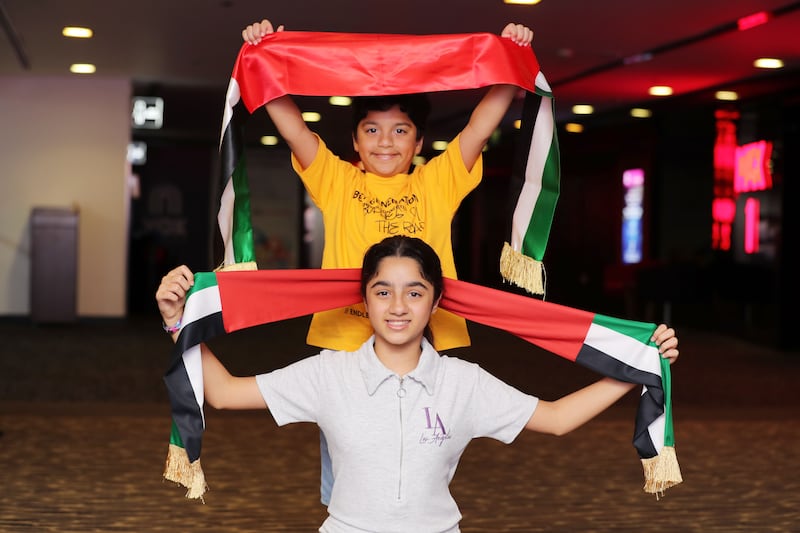 Zayed, 7, and Ghala, 11, at Vox cinemas.