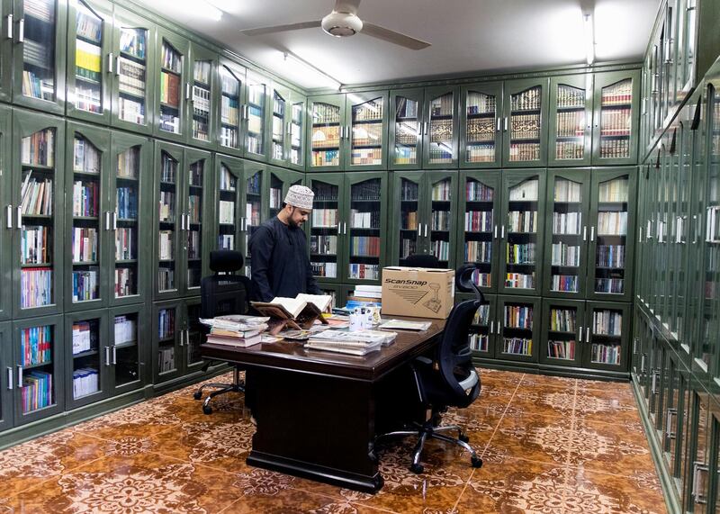 MUSCAT, SULTANATE OF OMAN. 14  JANUARY 2020.
Salem Al Jadidi, 30, works on palm seed germination in a govermental office in Bahla. He is a collector of printed archives relating to Oman.

Oman is observing a three-day mourning period following the passing of His Majesty Sultan Qaboos bin Said. Today marks the third day of mourning.

(Photo: Reem Mohammed/The National)

Reporter: ANNA ZACHARIAS
Section: NA