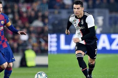 Lionel Messi, left, and Cristiano Ronaldo have scored over 1,100 goals between them over the past decade. AFP