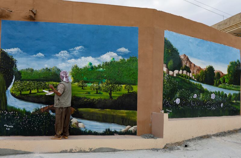 Bibani started his project in March 2022 and says he will continue to paint until he decorates the entire village