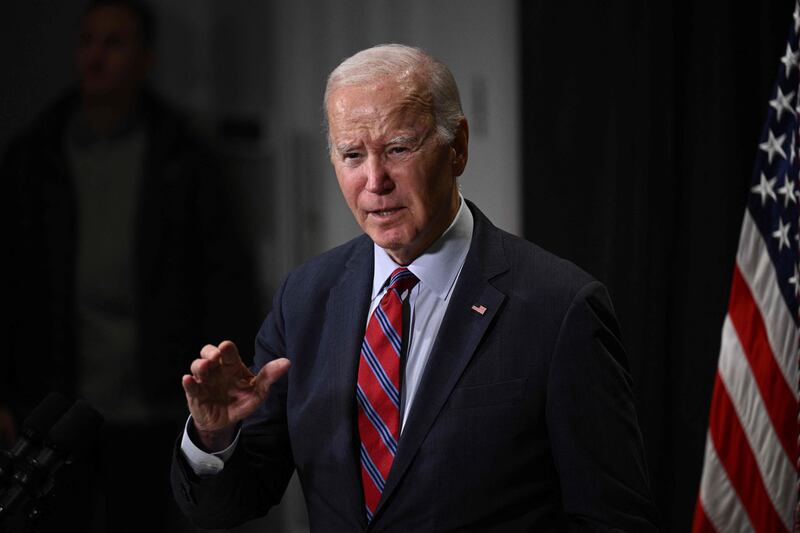 US President Joe Biden speaks about the release of hostages from Gaza, in Nantucket, Massachusetts. AFP