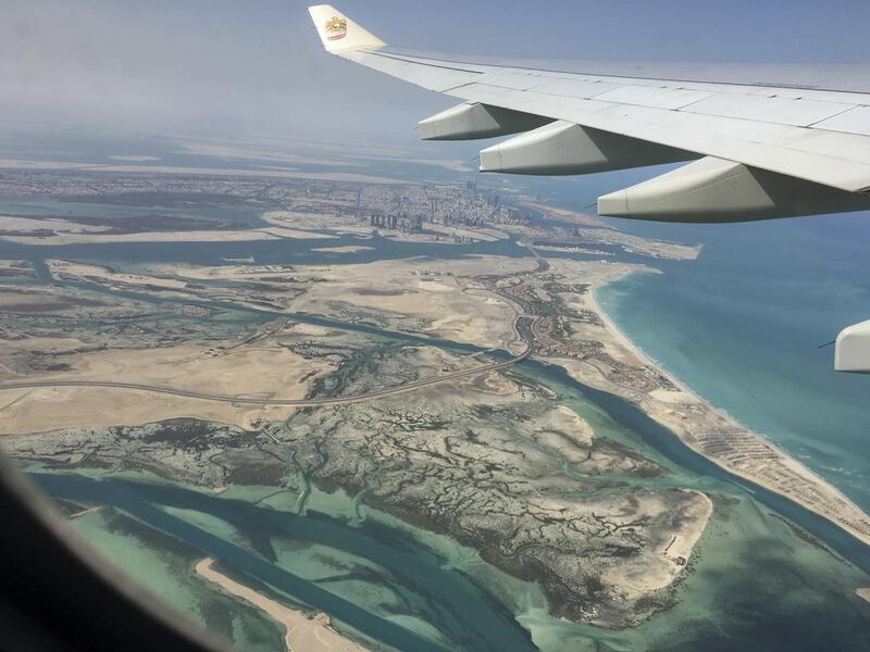 An aerial shot of Saadiyat Island: archaeologists have discovered settlements on the island that date from the late 18th century - the same time Abu Dhabi was first established. Courtesy Dr Robert Parthesius