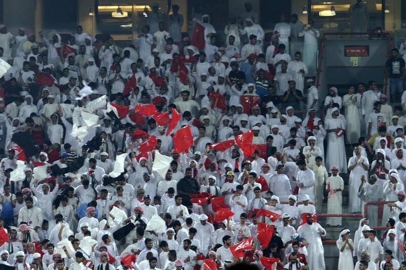 UAE fans before the match at Mohammed bin Zayed Stadium. Jeffrey E Biteng / The National