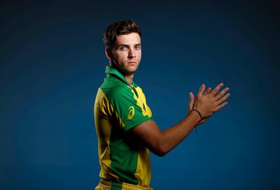 BRISBANE, AUSTRALIA - MAY 07: Jhye Richardson of Australia poses during an Australia ICC One Day World Cup Portrait Session on May 07, 2019 in Brisbane, Australia. (Photo by Ryan Pierse/Getty Images)