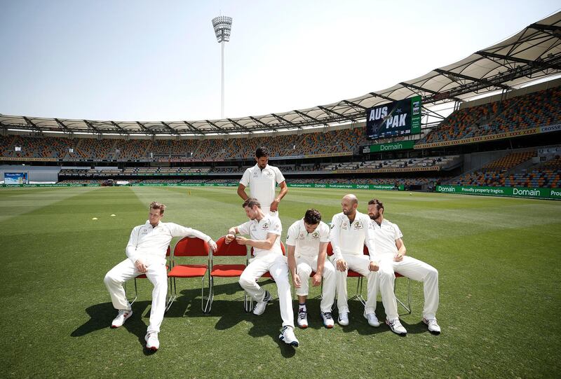 Left to right: Steve Smith, Cameron Bancroft, Mitchell Starc, Travis Head, Nathan Lyon and Michael Neser. Getty